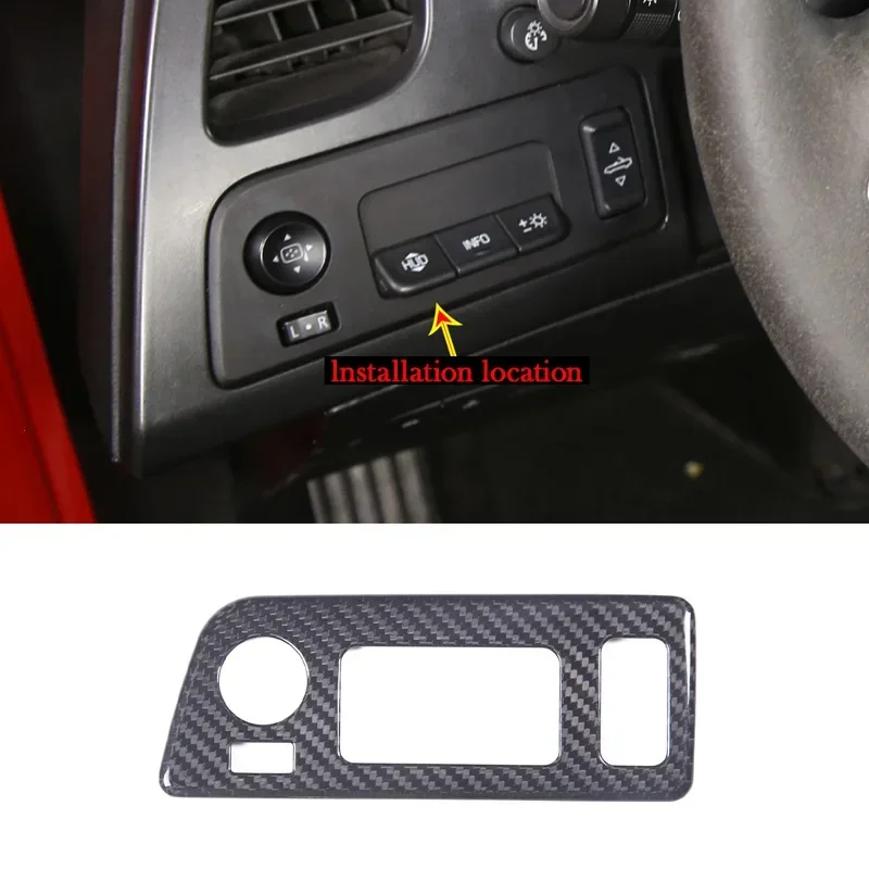 

For 2014-2019 Chevrolet Corvette C7 real carbon fiber car styling headlight switch button frame sticker car interior accessories