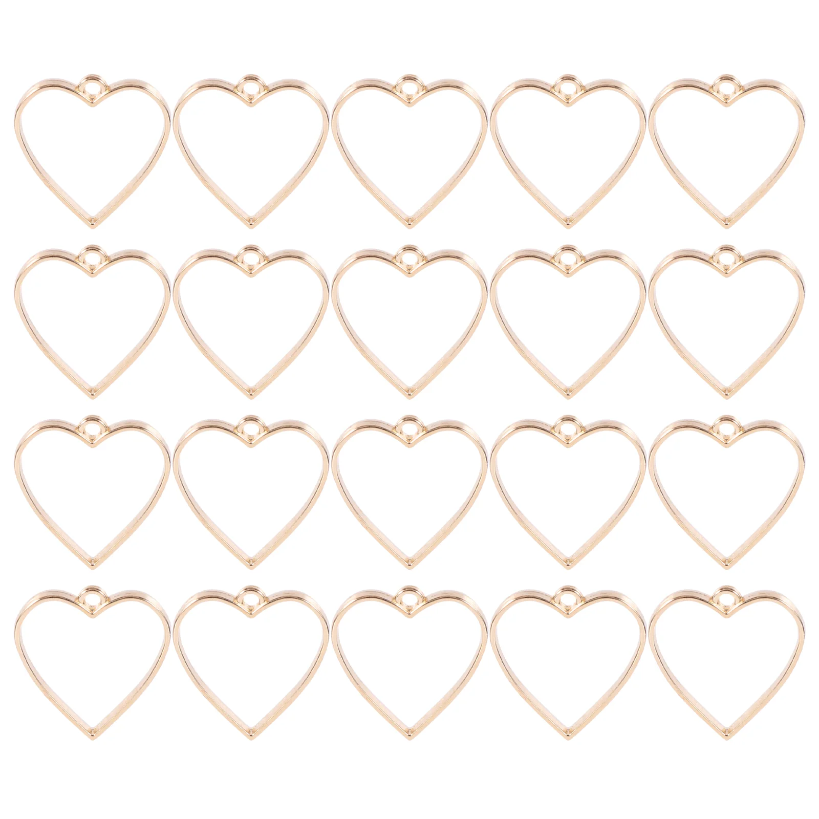 

20 Pcs Heart Pendant Border DIY Decorative Necklace Jewelry Supplies Accessories Alloy Shaped Frame Handicraft Necklaces