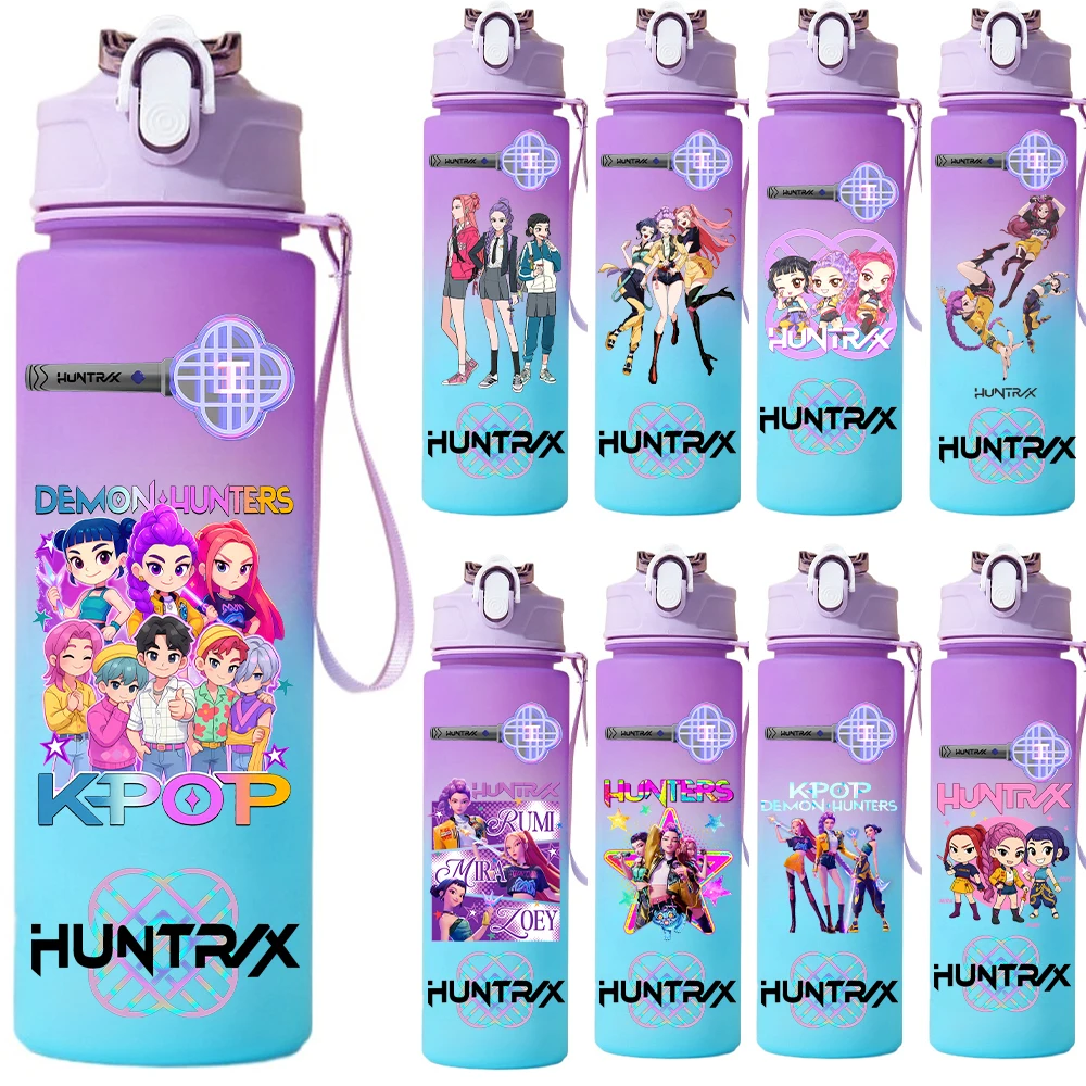 750ml KPOP Demon Hunter Plastic Water Cup Drinking Bottle K Pop Hunters Gourde Cups Gourd
