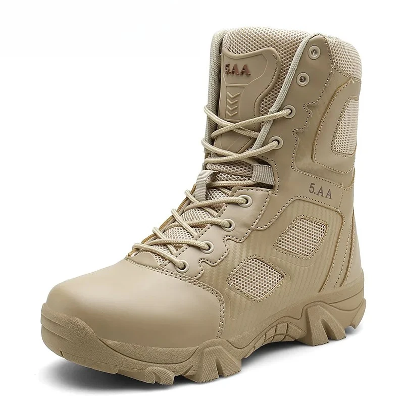 

High Quality Desert Tactical Mens Boots Wear-resisting Training Boots Waterproof Outdoor Hiking Shoes for Men Combat Ankle Boots