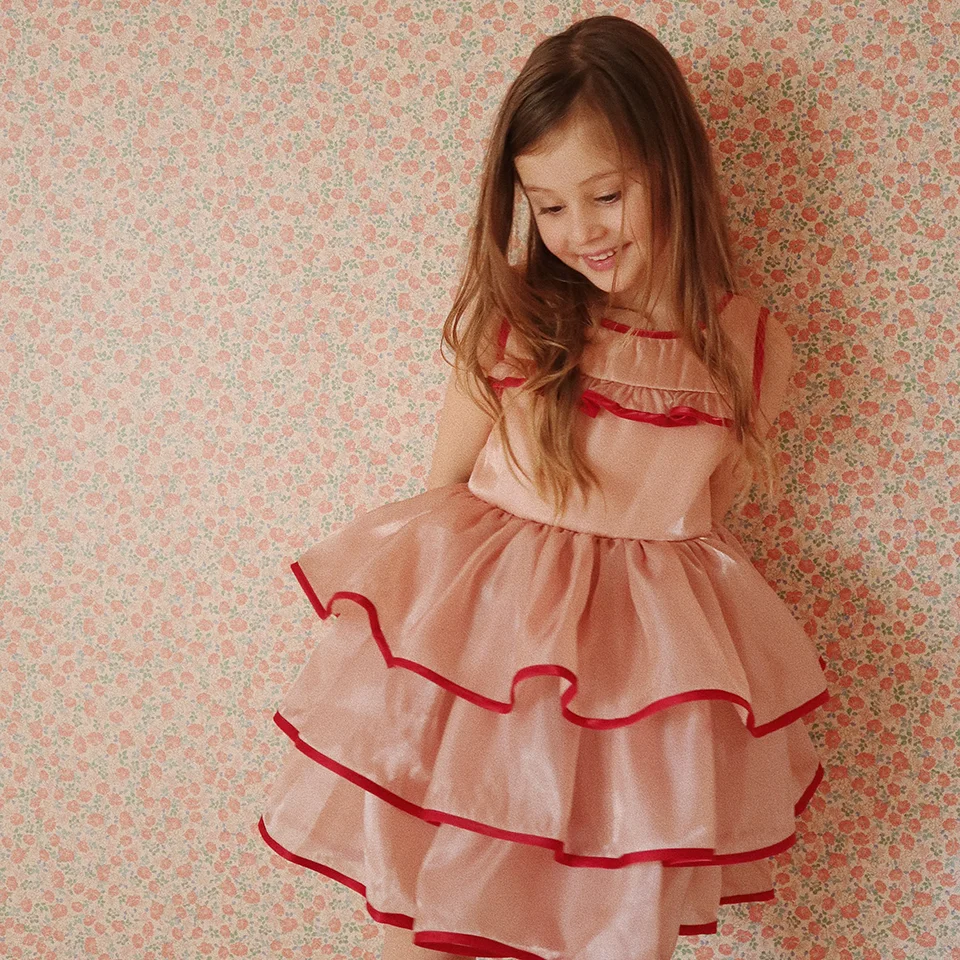 Girls Carnival Party Princess Dress 2024 KS Baby Girl Christmas Mesh Pretty Sequin Dresses Kids Cute Skirt Children Voile Dress