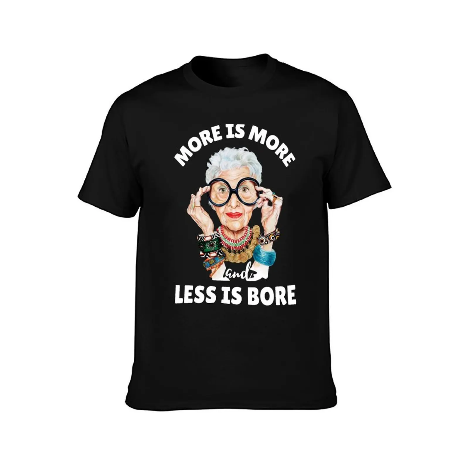 IRIS APFEL - More is more less is a bore T-Shirt, Summer Casual Cotton Tee, Oversized Streetwear Tops, Vintage Graphic Print