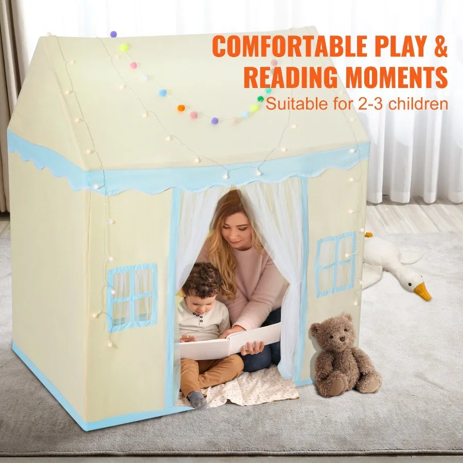 Play Tent Tent for 15 Years Old Toddler Tent with Mat and Tent Lamp Tent for with Windows for Indoor and Outdoor Play House Ca
