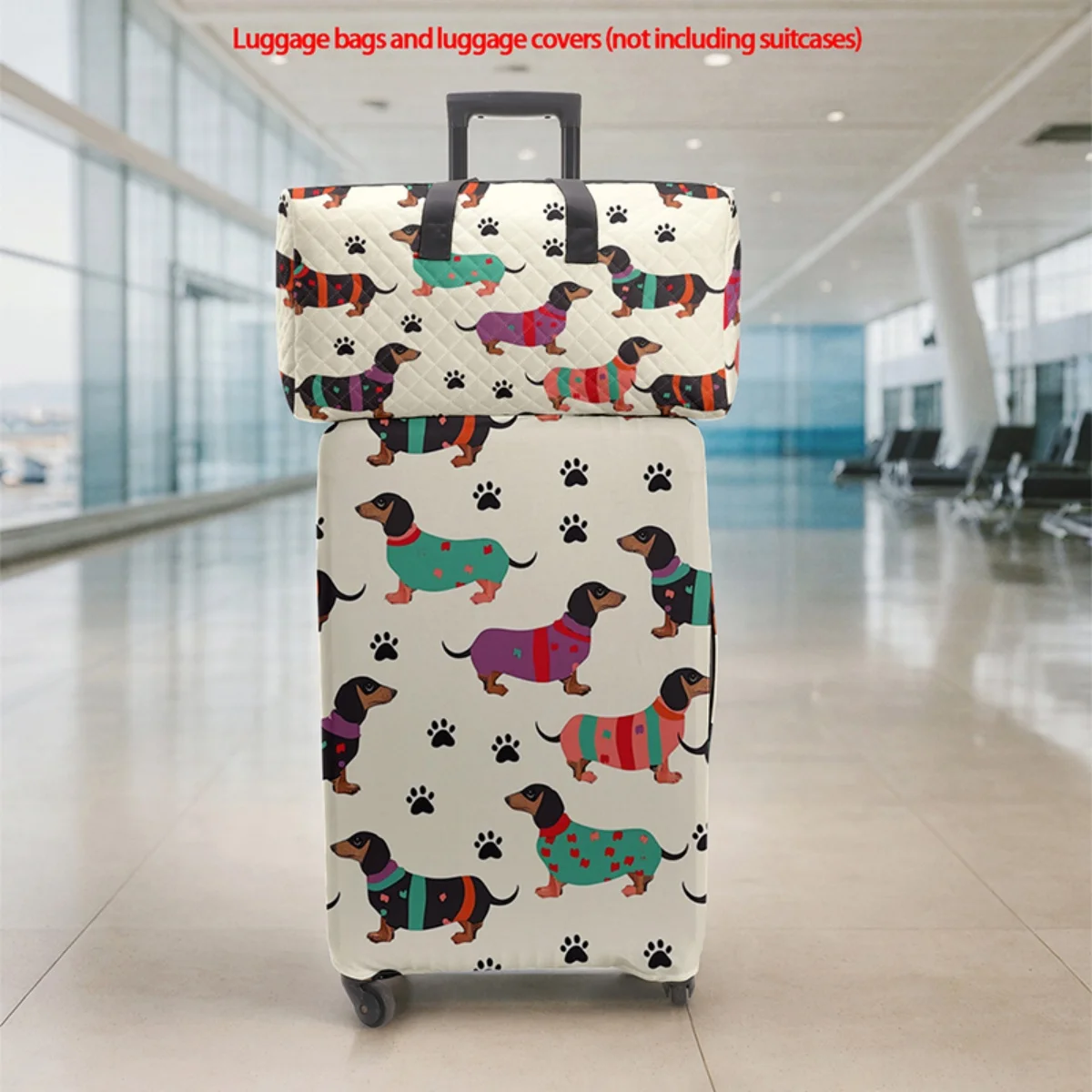 

2pc Foldable, large-capacity, lightweight, unisex travel sports luggage set with protective cover