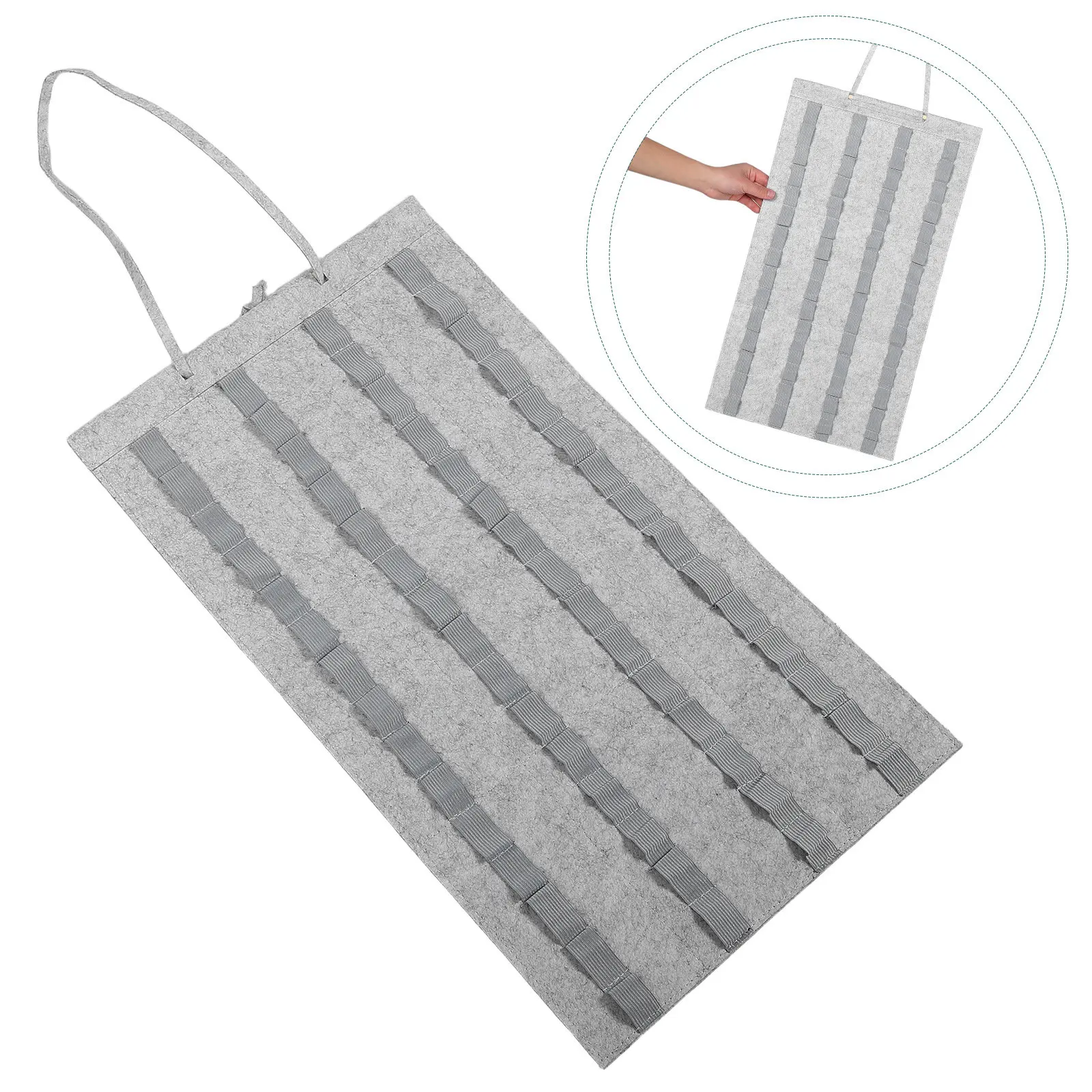 Drumstick Wall-Mounted Bag Sturdy Felt Wood Organizer Holder Elastic Loops Quick Access Storage for Practice Performance