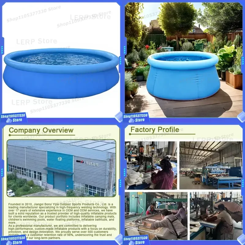 Large 3.0m X 76cm PVC Swimming Pool Marin Blue Summer Inflatable Water Play Center for Kids Family Outdoor Garden Toys