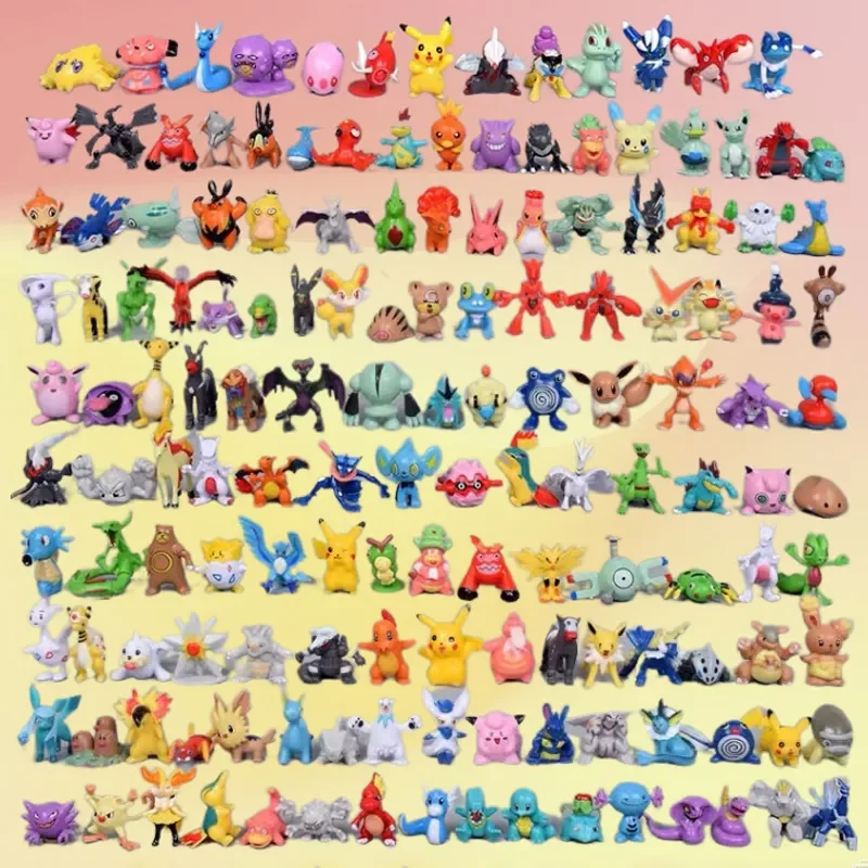 24-144pcs Pokemon Figure Toys Anime Pikachu Action Figure Model Ornamental Decoration Collect Toys For Children's Christmas Gift