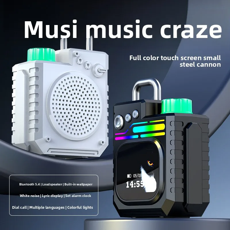 

Новый Bluetooth-динамик, портативный беспроводной динамик, сабвуфер, умный цветной экран, атмосферные световые часы