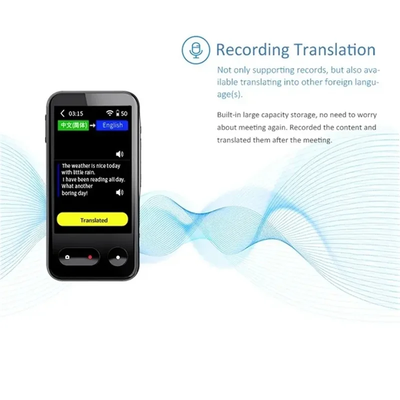 B03B-Portable Smart Voice Translator 4G Internet 138 Languages Real Time Online Instant Off Line Translation AI Conversion