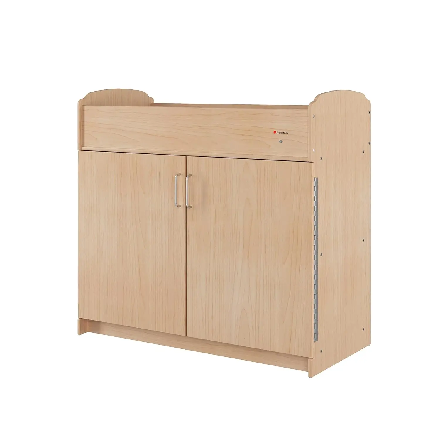 Foundations Serenity Daycare Changing Table with Storage Cubbies, Durable Wood Construction, Built-in Shelving for Ample Storage