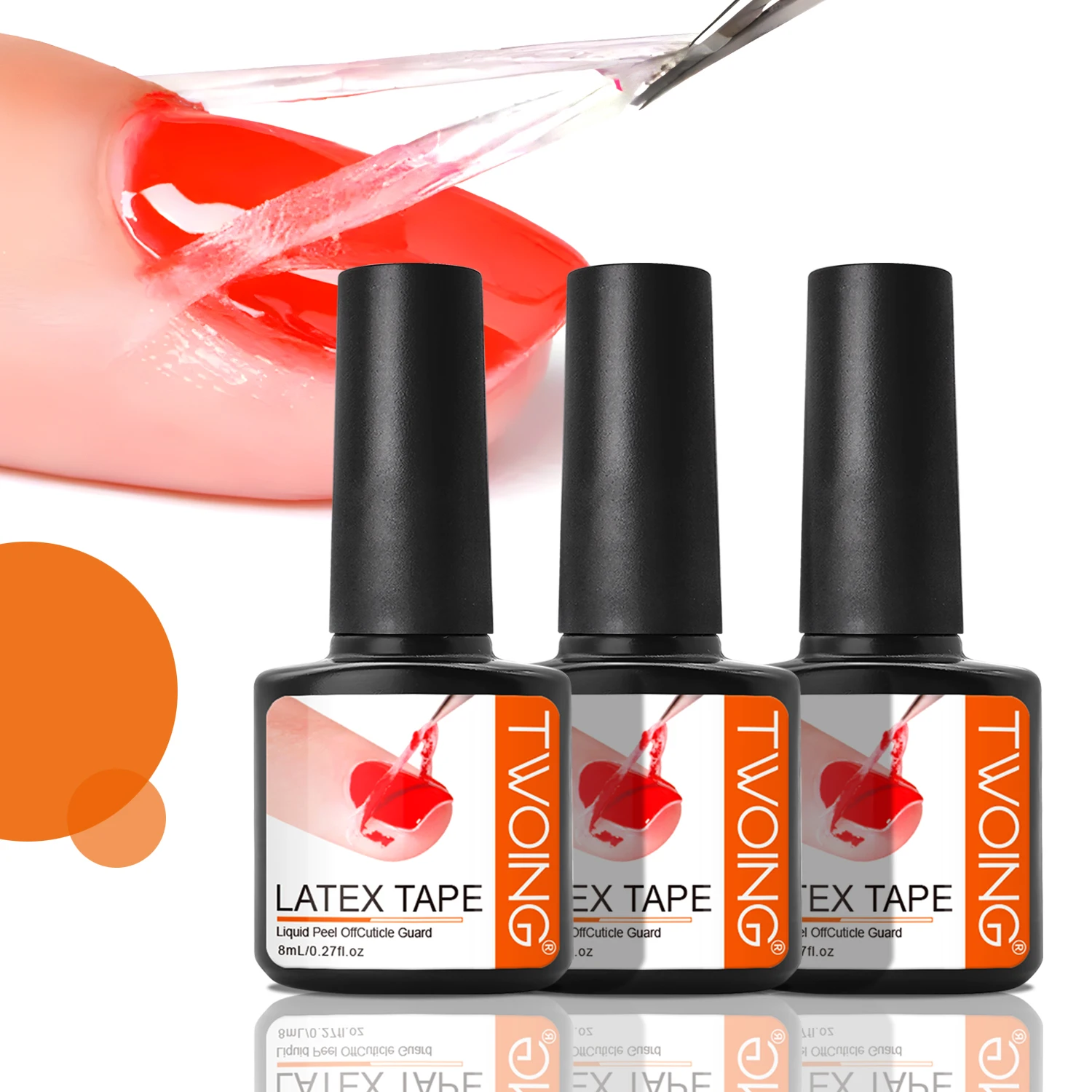 3 bouteilles 8ml ongles décoller liquide Anti-débordement colle bord Latex bande, décoller les cuticules garde ongles doigt laque protecteur