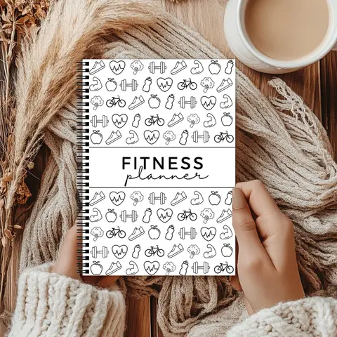 Ultimate Fitness Planner 2025, 체중 감량 일지, 건강한 습관 추적기, 운동 운동 단계 수분 심장 강화 수면 추적기