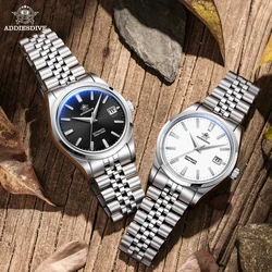 ADDIESDIVE Luxury Couple Watches Casual Stainless Steel Bubble Mirror Glass 100M Waterproof NH35 Mechanical Watches Lover's Gift