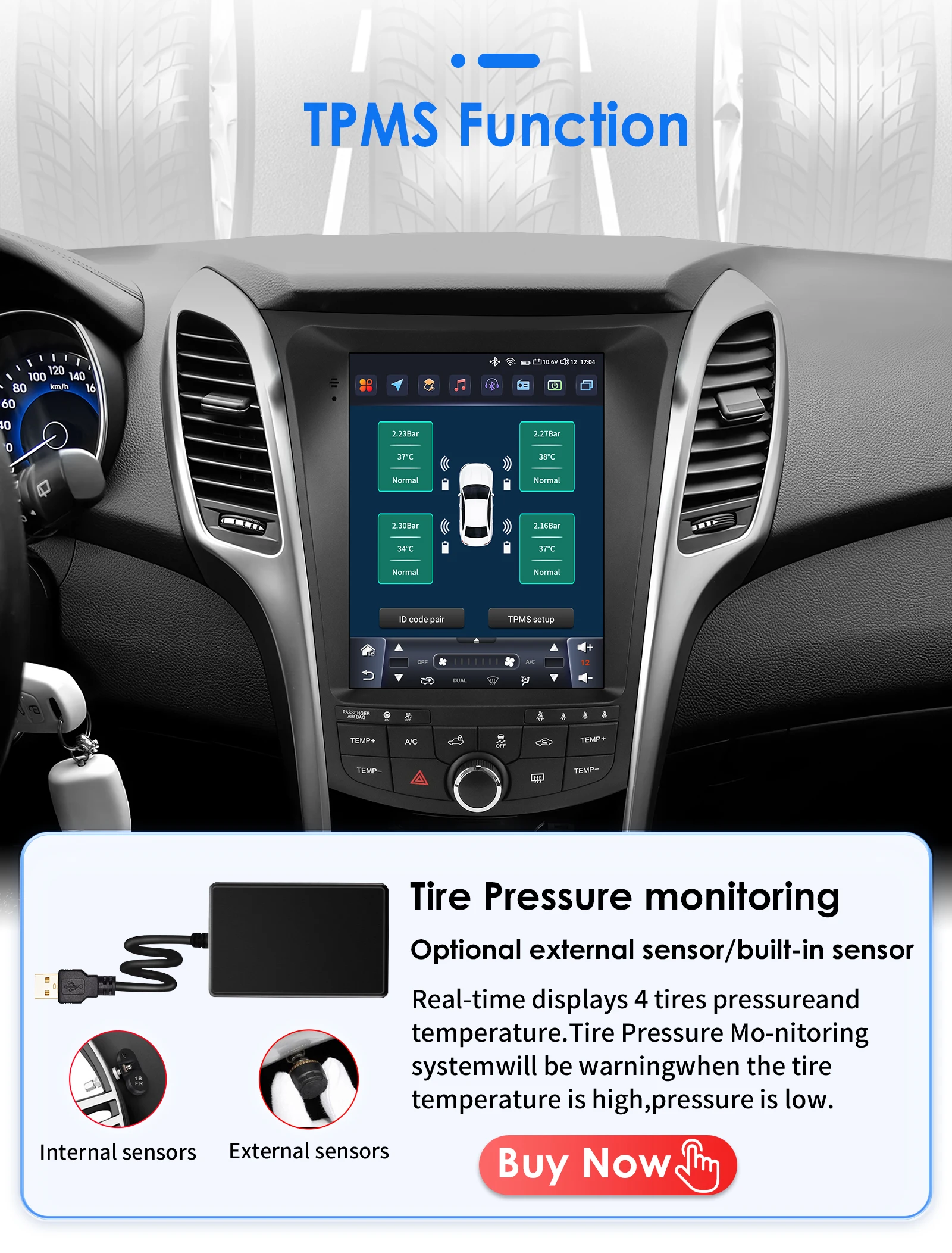 Hizpo 8Core WIFI Android14 Autoradio für Hyundai I30 Elantra GT 2011–2017 9,7 Zoll Multimedia Video Player Autoradio Carplay GPS – Detail 32