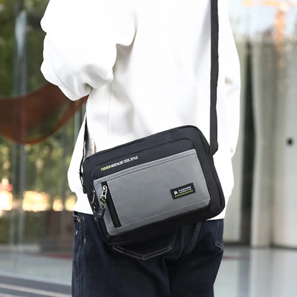 Мужская сумка через плечо с несколькими карманами, водонепроницаемая мужская деловая сумка большой вместимости, рабочая дорожная парусиновая сумка через плечо для мужчин