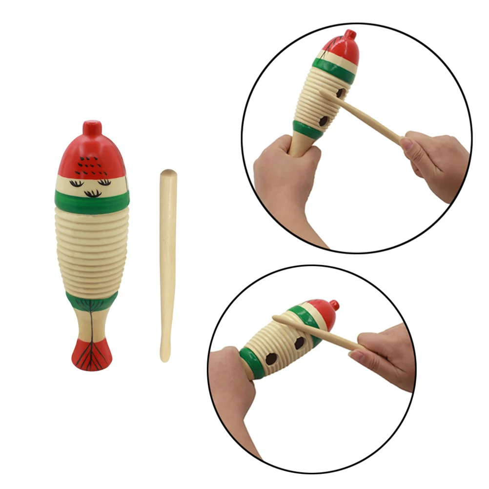 Kids Educational Instrument Percussion Toy Musical Instruments Toys Wooden Fish Shave