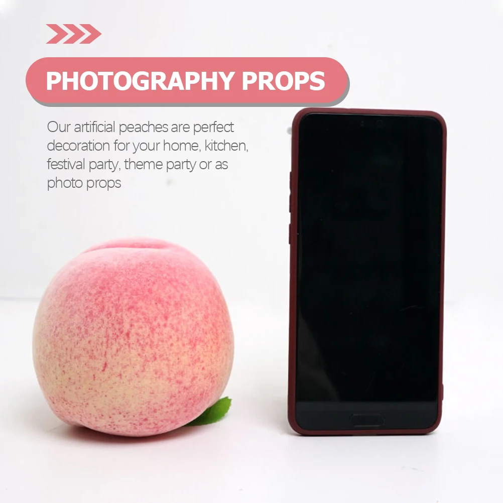 

10pcs Artificial Peach Fruits Pink Plastic Simulation Room Decor Party Table Decorations Home Kitchen Festival Theme Photo
