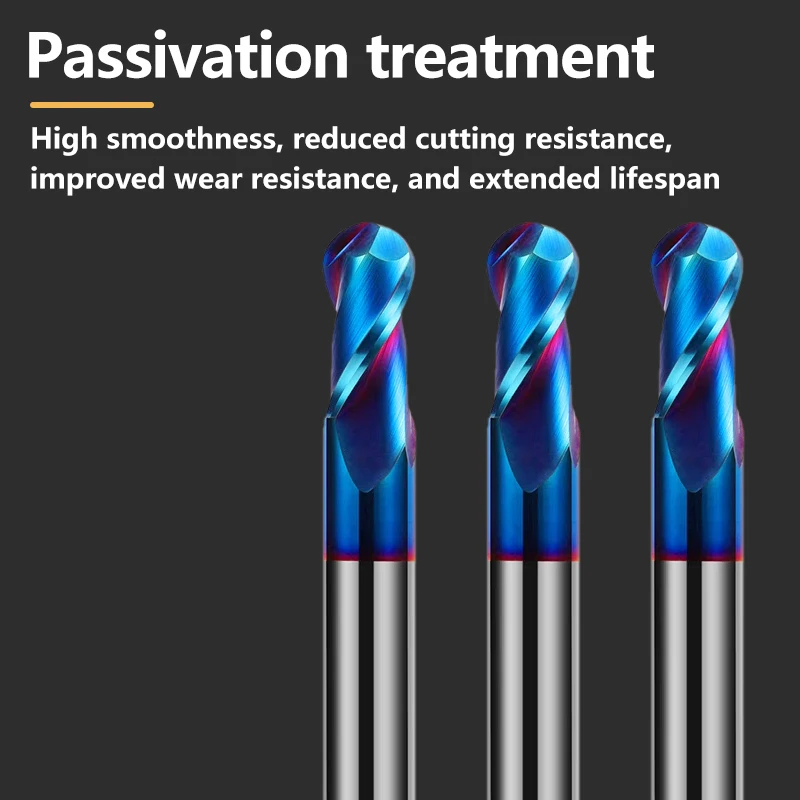 VOKET Ball Nose End Mill Tungsten Carbide Cutter CNC Router Bit Milling Tool R0.5 6mm 8mm 10mm length HRC50 55 65 2 4 Flute