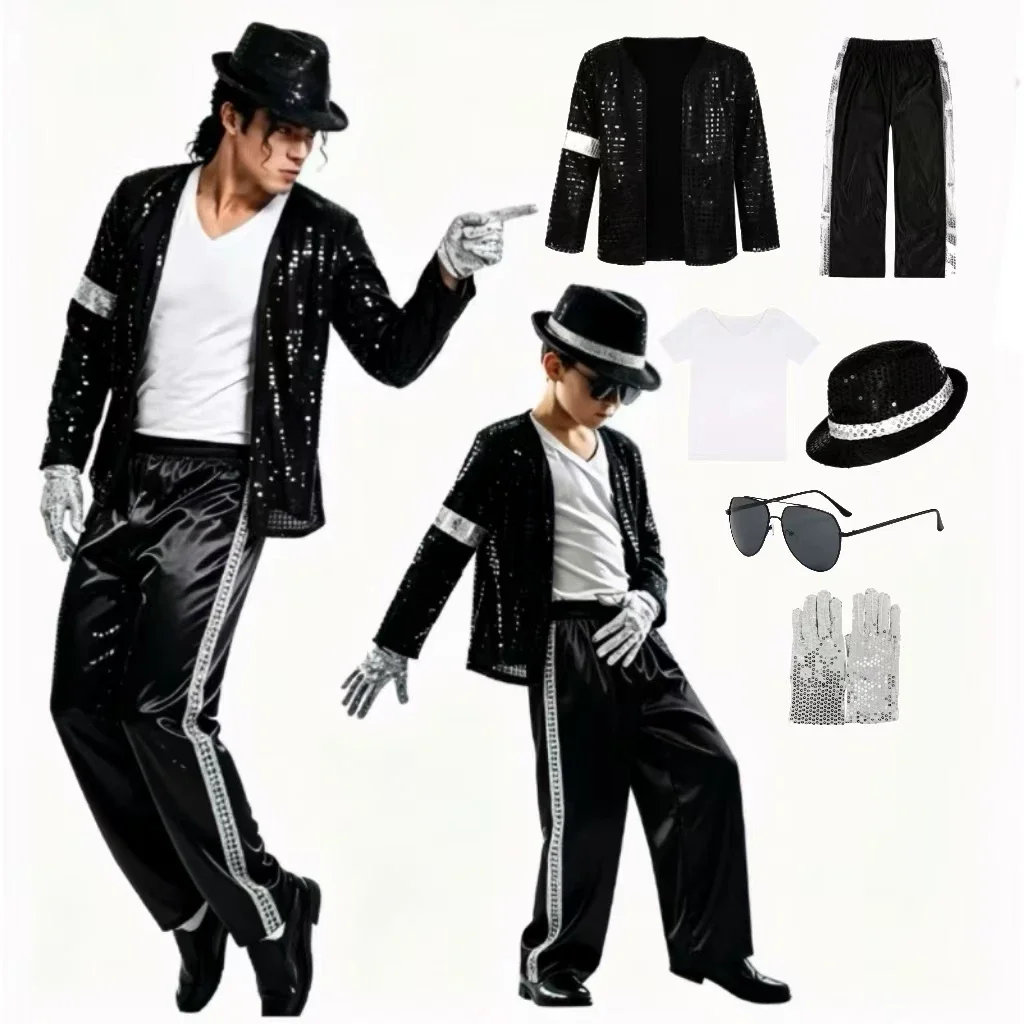 Boys Michael Jackson Cosplay Costume Stage 80s Pop Rock Hip-hop Jazz Clothes Halloween Party Outfit Suit Dance Wear view 6