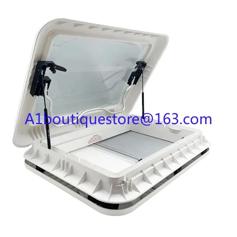 

700*500 ventana camper strong top rv car roof window with blinds screen led light camper motorhome skylight rv-window