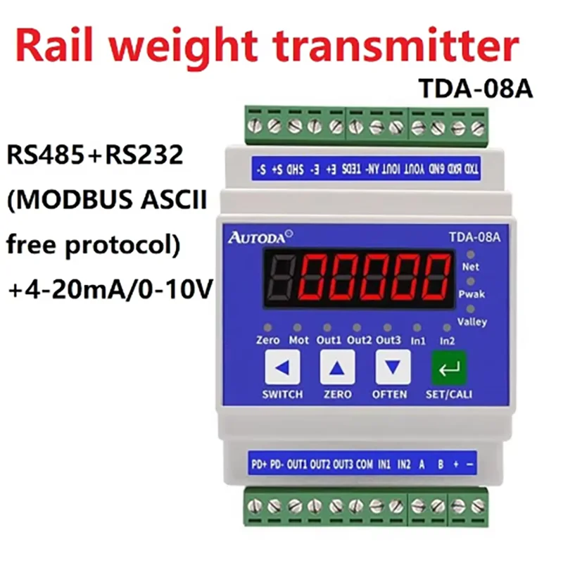 TDA-08A rail mounted weight transmitter with a speed of 1280/second, weighing transmitter with 3 transistors