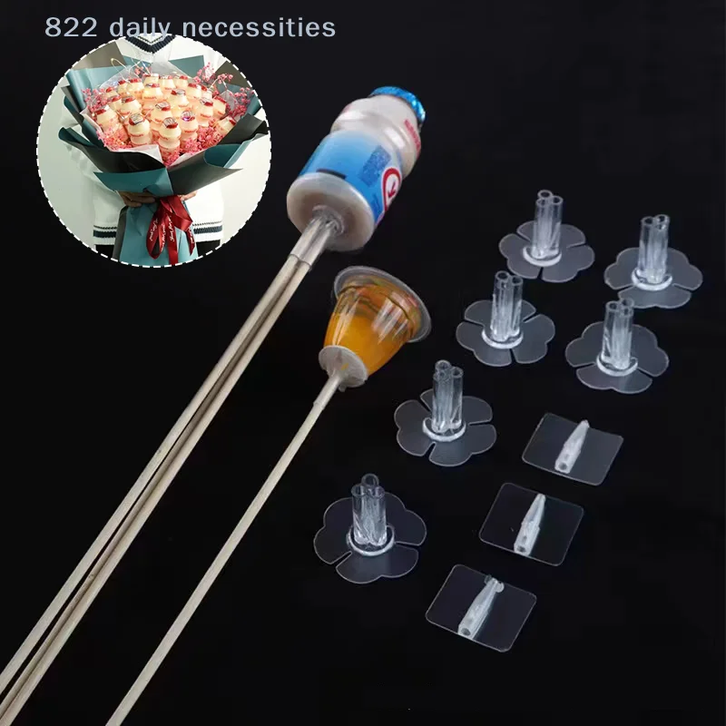 

10Pcs Floral Fixed Flat Adhesive Tape Birthday Party Decoration Plastic Holder Wedding Shower Supplies Bouquet Holder Supports