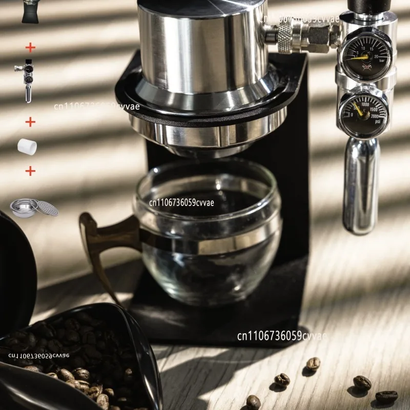 Portable Pneumatic Stainless Steel Coffee Maker 9Bar Extraction Italian Espresso Machine for Household Use