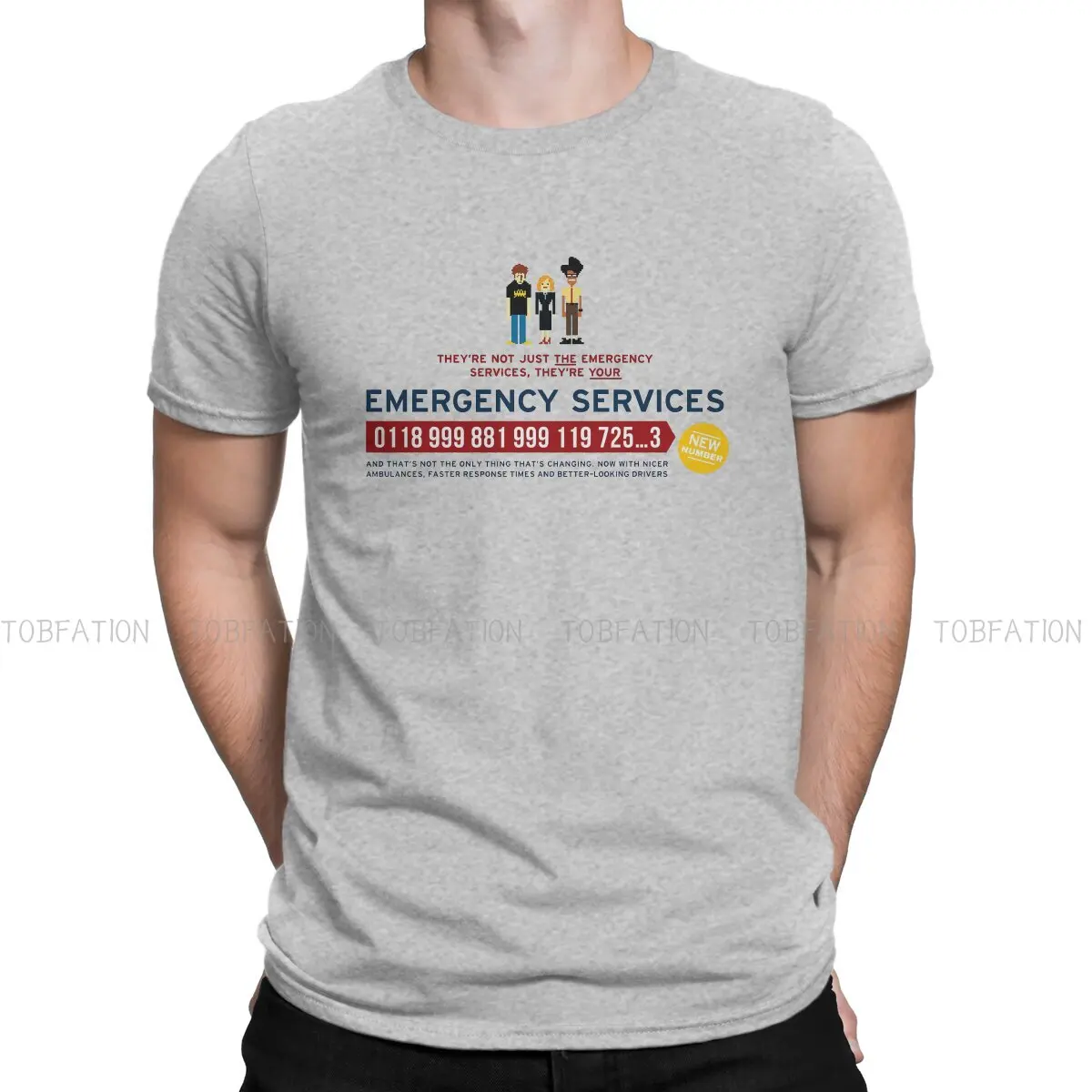 The It Crowd Emergency Services Essential Tshirt Homme Men's Clothes Blusas Loose Cotton T Shirt For Men