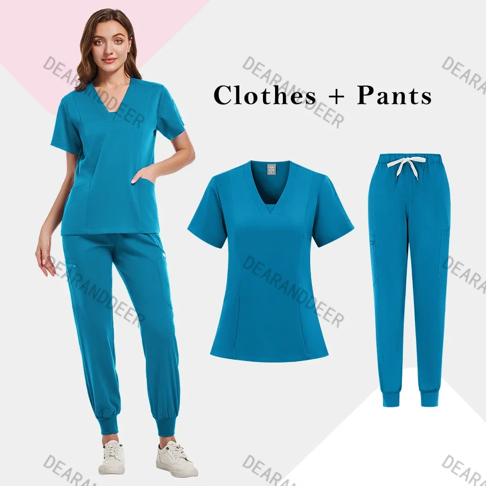 High-quality thick medical female matte set care accessories hospital surgical gown dental clinic beauty salon work uniform