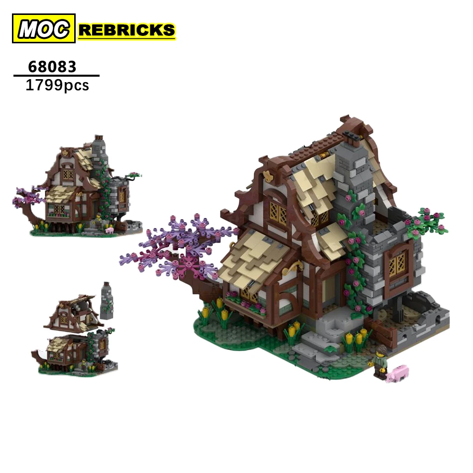 

Street View Architecture Series Medieval House MOC-68083 Building Block DIY Model Collection Experts Education Brick Toys Gift