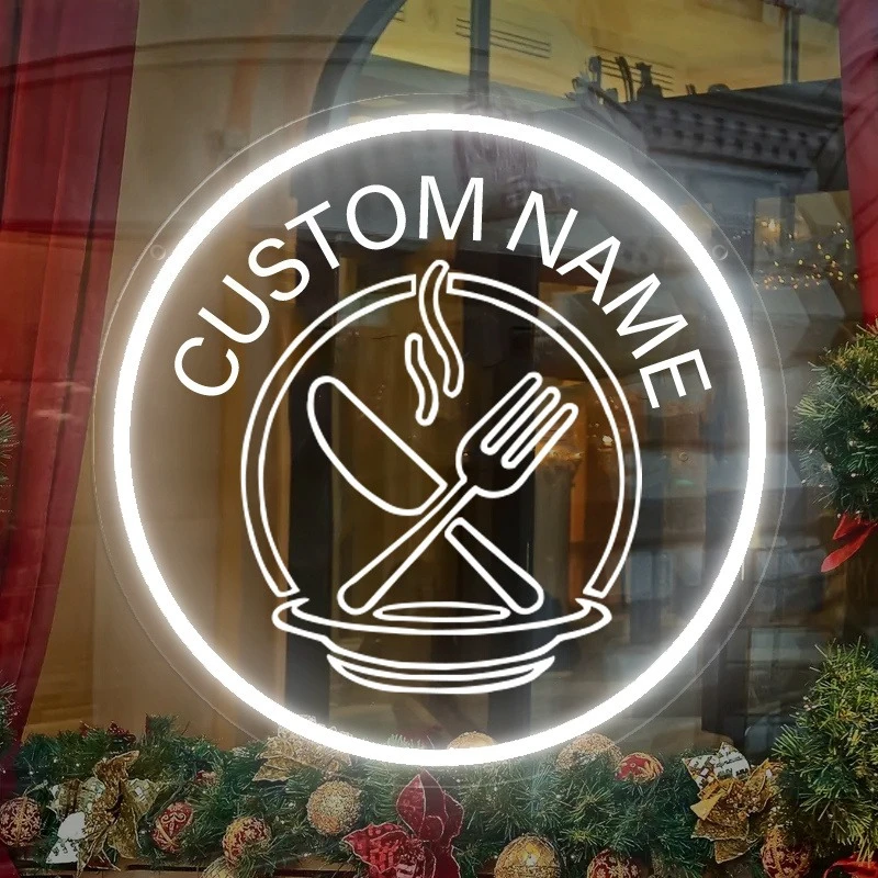 

Custom Fork and Knife Neon Sign, LED Neon Lights For Restaurant, Buffet, Party,Snack Bar,Hotel,Kitchen,Home Wall Hanging Light