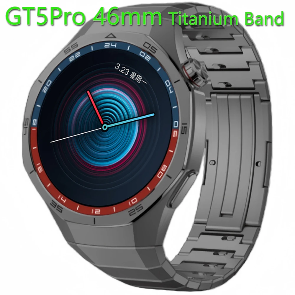 

Роскошный оригинальный титановый ремешок без зазоров для Huawei Watch GT 5 Pro 46 мм, металлический браслет Quick Link для Huawei Watch GT5 Pro, ремешок