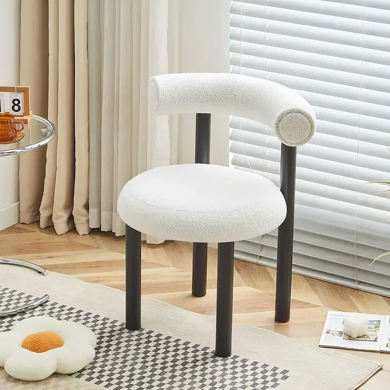 Makeup Stools Dining Chair Modern Simple Chairs Girls Bedroom Backrest Nordic Dressing Stool Light Luxury Living Room Furniture