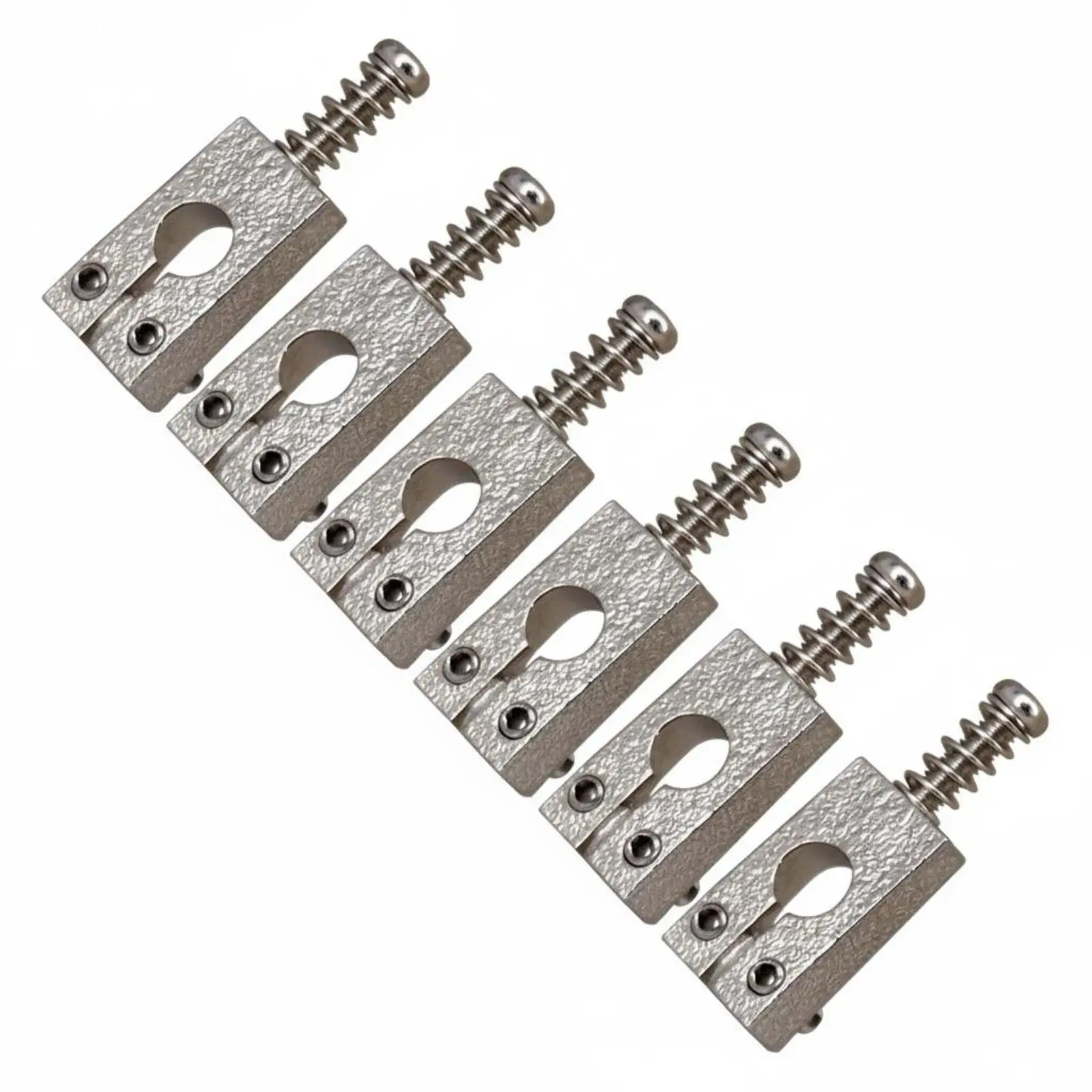 Solid Brass Electric Guitar Bridge with Intonation Screws for Standard Six String Hardware Upgrade
