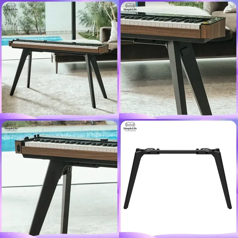 Wooden Piano Stand for 88 Key Digital Keyboard Piano Bench Stool Furniture Adjustable Music Instrument Holder Rack