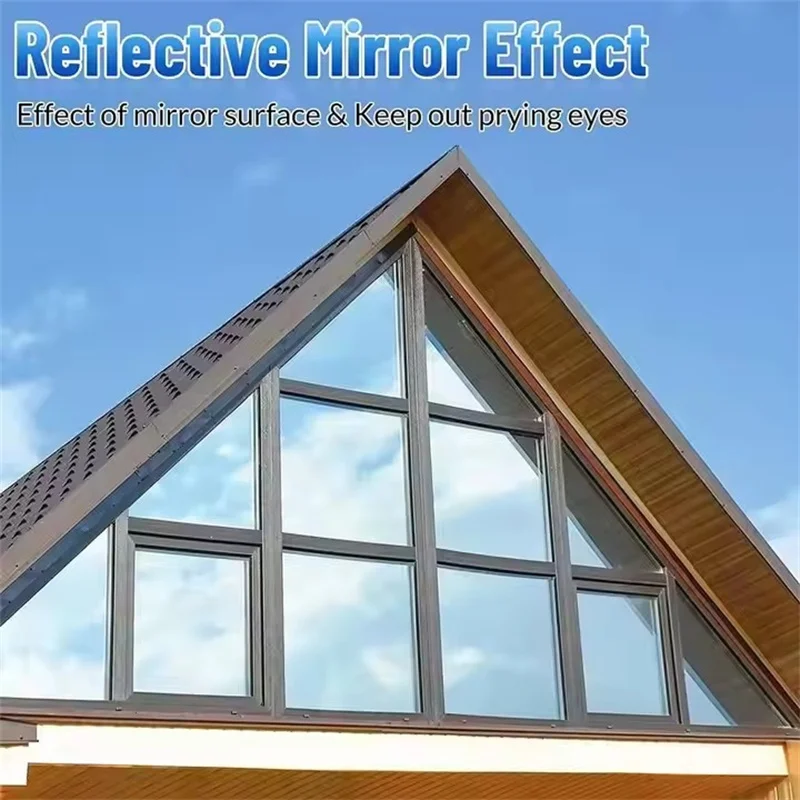 90x800cm One Way Mirror Window Film Self Adhesive Privacy Uv Protection Heat Control Reflective Window Tint For Home