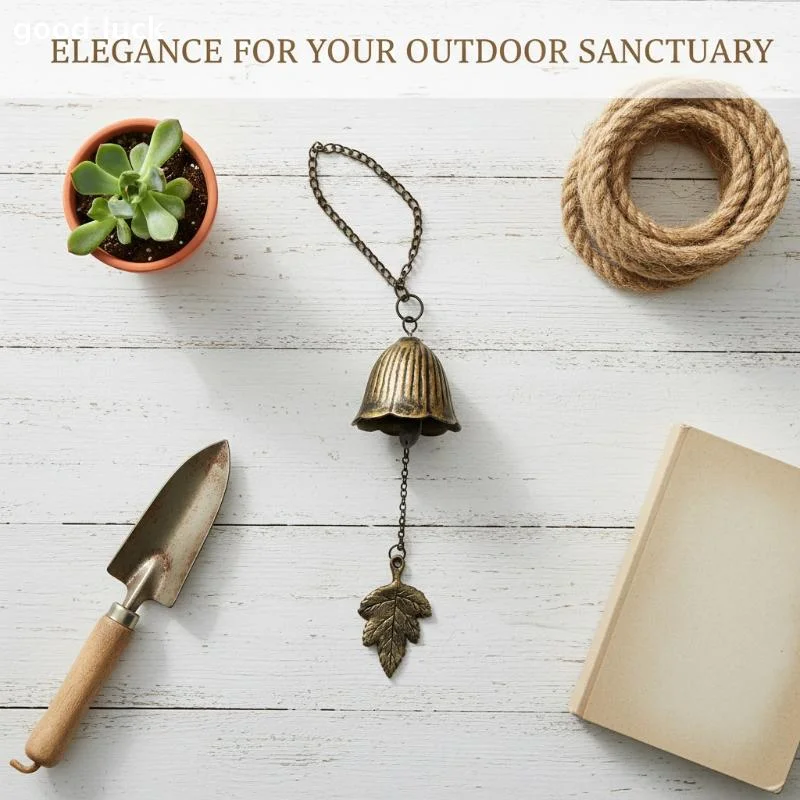 Creative Cast Iron Wind Chime Hanging Decoration Metal Retro Hanging Leaf Bell Balcony Outdoor Garden Hanging Decoration