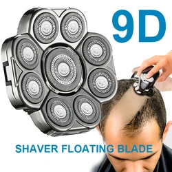 Replacement 9D Shaver Head Electric Shaver 9D Independently 9 Cutter Floating Head Waterproof Stainless Steel Razor Blade