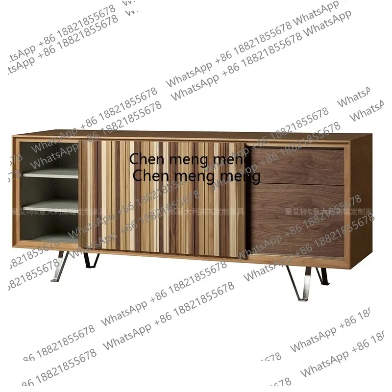 

M26 Creative Entrance Cabinet Nordic Solid Wood Sliding Door Storage Cabinet Minimal Large Flat Floor Mansion Dining Side Cabine
