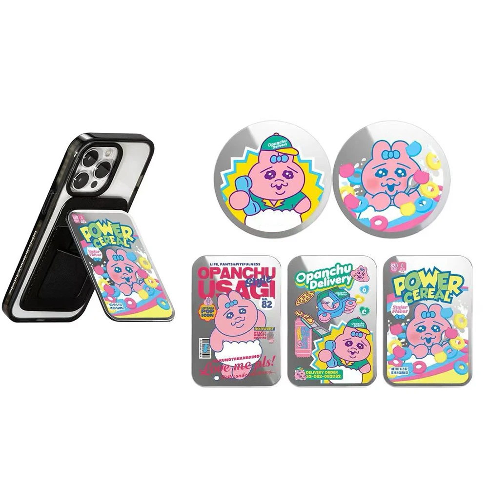 

Cartoon Pink Rabbit Pizza Delivery Magnetic Grip Card Holder Phone Stand for IPhone Holder Support for Galaxy Phone Accessories