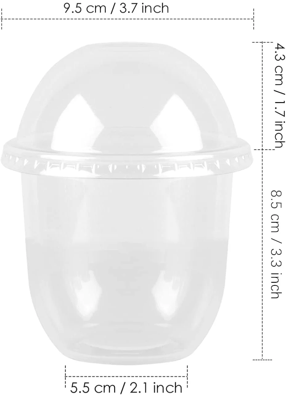 12 oz Plastic Dessert Cups with Dome Lids (No Hole) and Sporks, Clear Disposable Yogurt Parfait Cups with Lids, Individual Party
