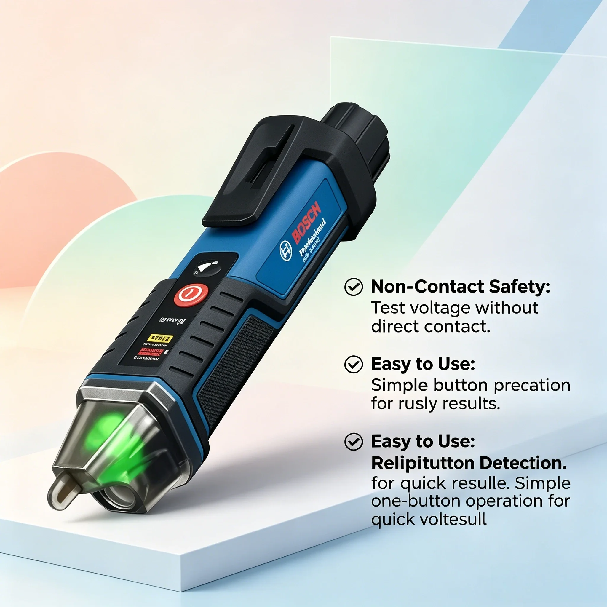 ‌BOSCH GVD 1000-17 Non-contact voltage tester Visual Voltage Detector - Non-contact Electrician Tool (Voltage Tester Pen)