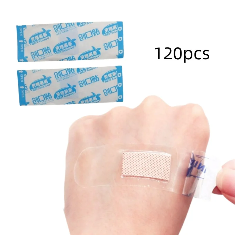 120Pcs/Pack Transparent Wound Adhesive Plaster Medical Anti-Bacteria Band Aid Bandages Sticker Home Travel First Aid Kit