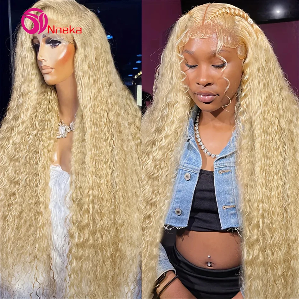 38 inches 613 Lace Frontal Wig Deep Wave 13x4 Blonde Lace Front Wig Human Hair Pre Plucked 13x6 HD Lace Frontal Wig