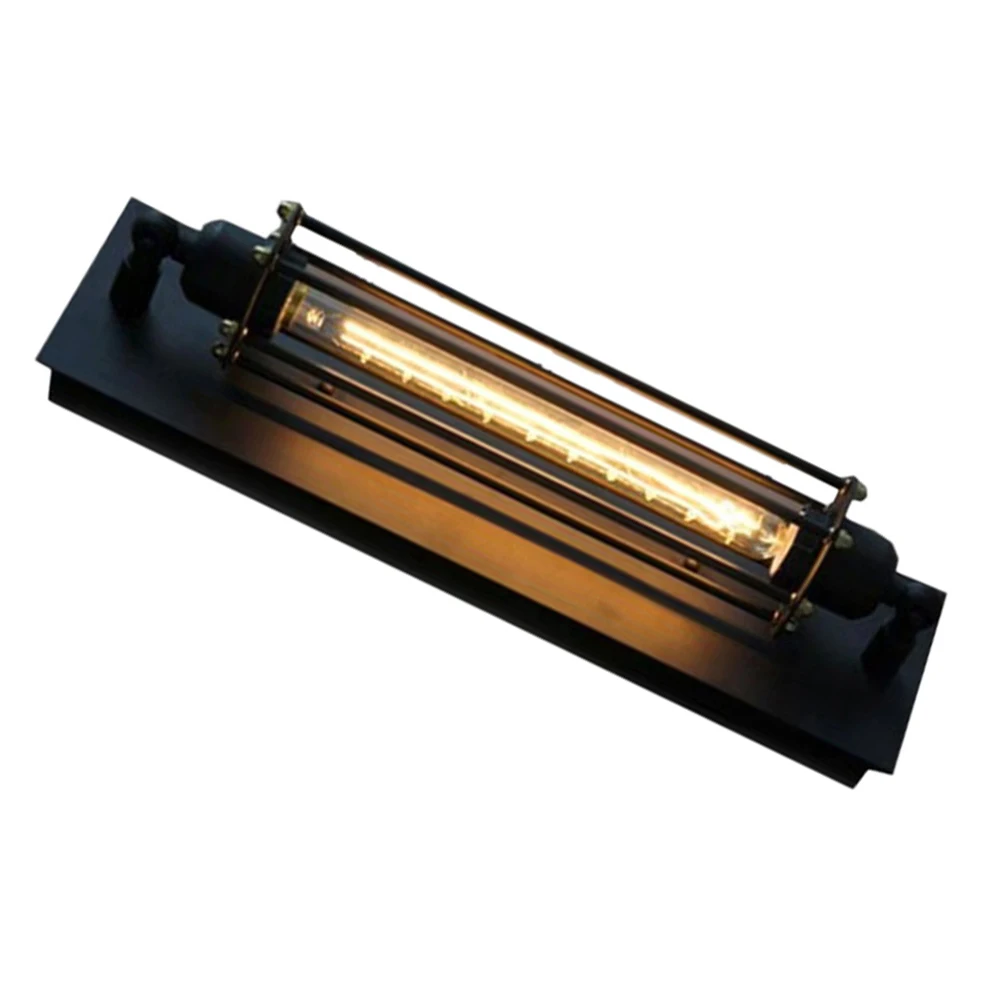 

Retro Industrial Wall Lamp Iron Thickened Design Rust Resistant Black Finish Farmhouse Vanity Light for Bar Restaurant Bedroom