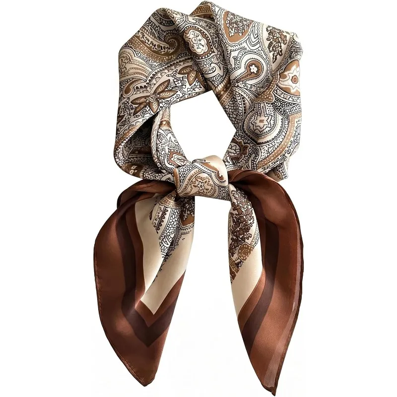 Large Square Satin Head Scarf for Women, Silk Bandana Hair Neckerchief 70x70cm for Daily & Special Occasions