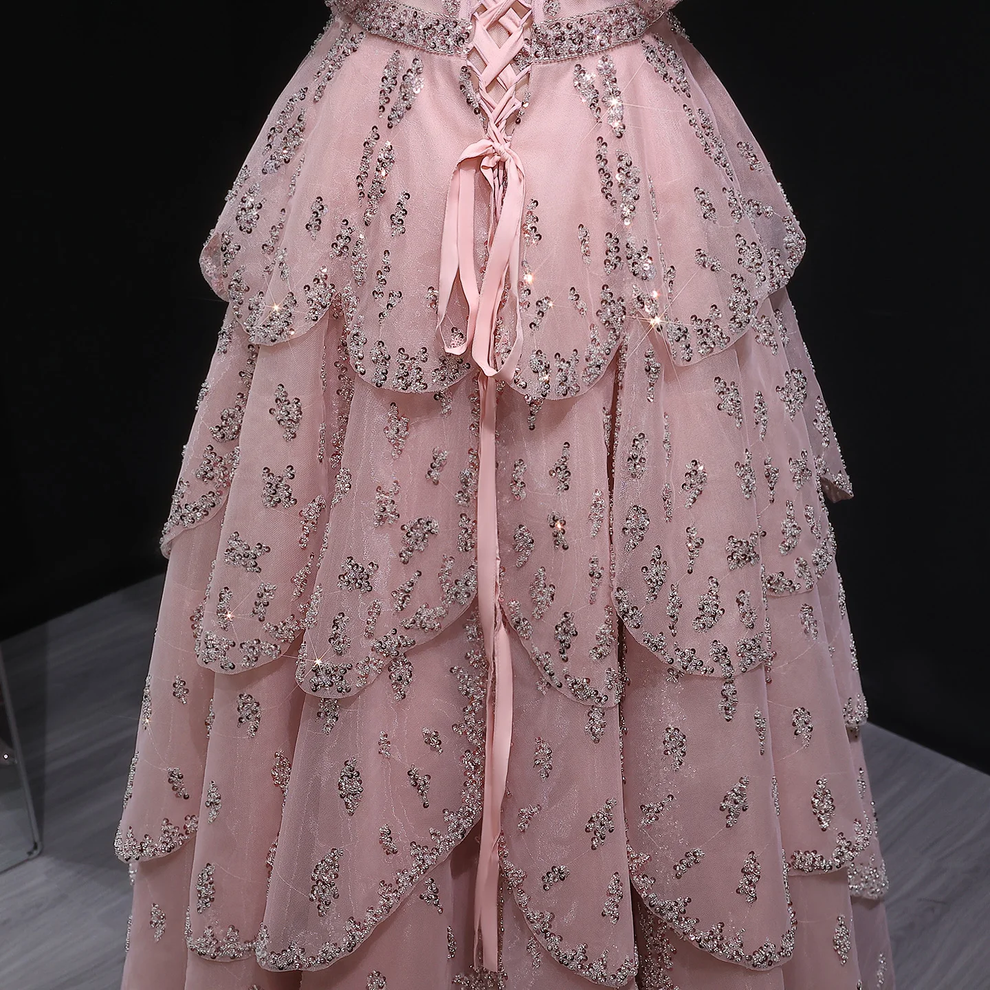 Sharon Said Luxuriöses Rüschen-Ballkleid in Rosa, Elegantes Gelbes Abendkleid, Formelles Ballkleid 2026 für Damen, Hochzeitsfeier, SS612, Maßanfertigung – Detail 23
