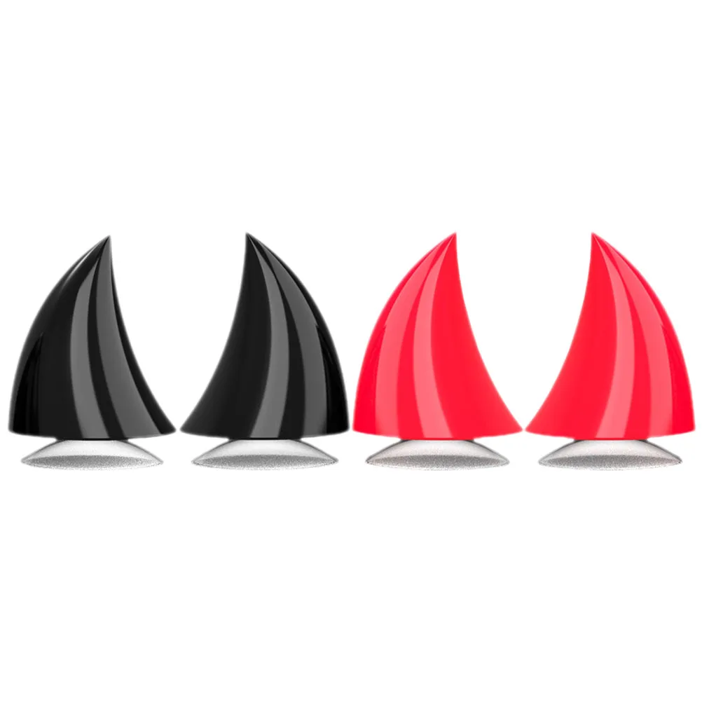 

4pcs Motorcycle Horns Durable Plastic SuctionCup Fit BikeSkiHelmets CoolDemon Accessories Riding Decorations