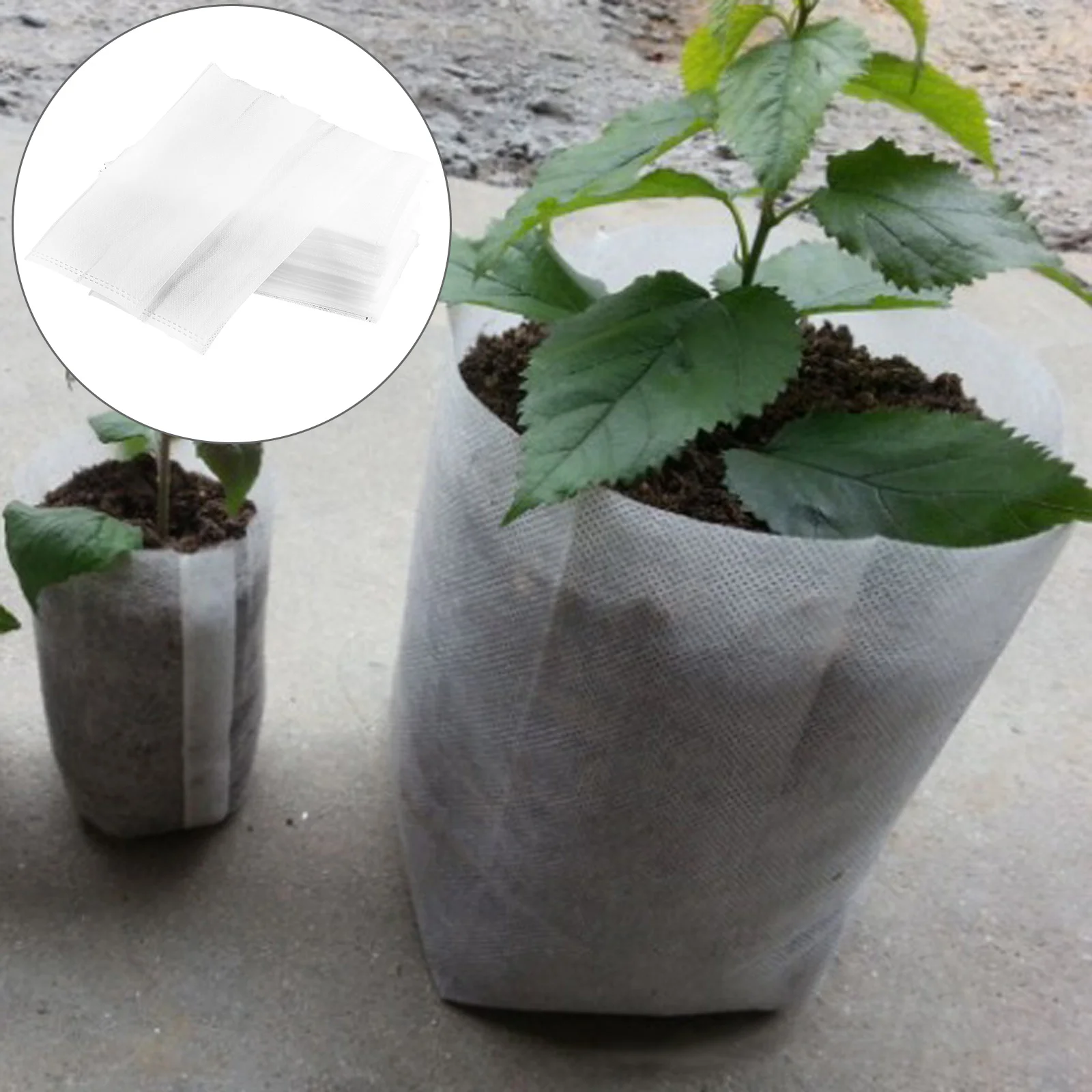 

100 Pcs Non woven Seedling Bags 20x20cm 12x14cm Planted Degradable Growing Bags for Flowers Saplings Vegetables Indoor