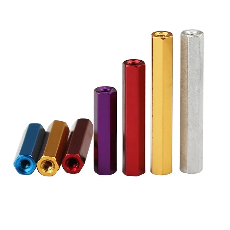 

10pcs Aluminum Alloy Standoff M3*6/8/10/12/15/18/20/21/22/23/25/30/35/37/40/45/50/55/60 Colourful Aluminum Hex Spacer Stud Nut